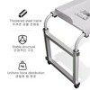 White Overbed Table with Wheels Overbed Desk Adjustable Overbed Table with 4 Lockable Wheels And Fence Adjustable Laptop Table for Home Office Hospi - 3 of 4