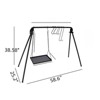 VisioGear Swing Hanging Cooking Rack with Adjustable Grill Grates, Foldable Campfire Cooking Rack with Hooks, Black, 58.6"*25.2"*38.58" - 3 of 4