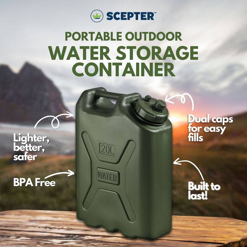 Scepter BPA Durable 5 Gallon 20 Liter Portable Water Storage Container, 3 of 7