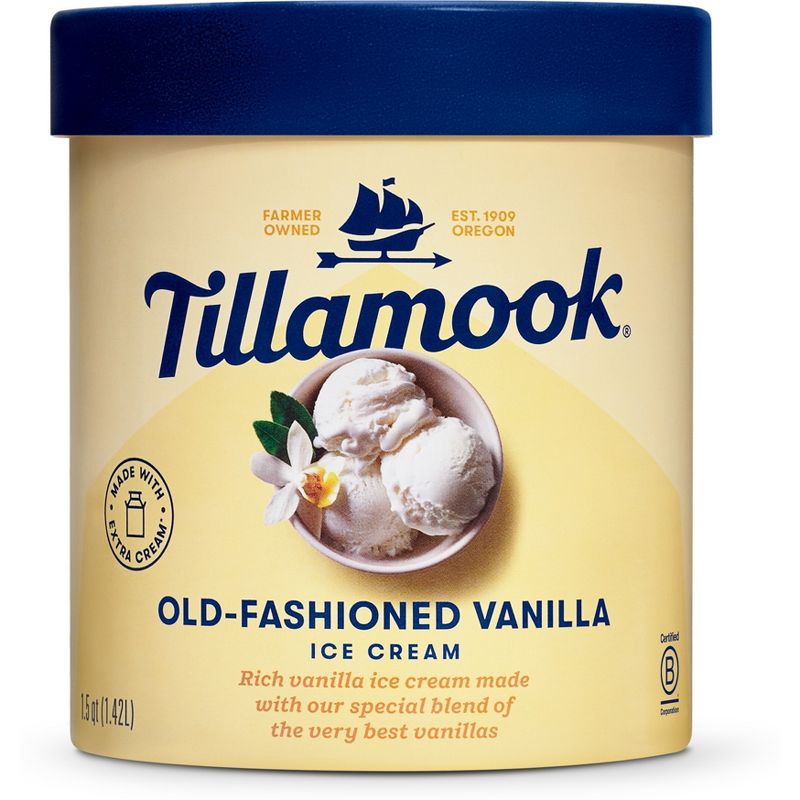 Tillamook Old Fashioned Vanilla Ice Cream - 48oz, 1 of 5