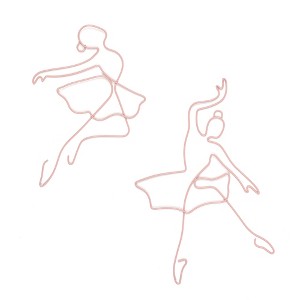 Lambs & Ivy Ballerina Baby 2-Piece Pink Ballet Dancers Wire Wall Decor - 1 of 4