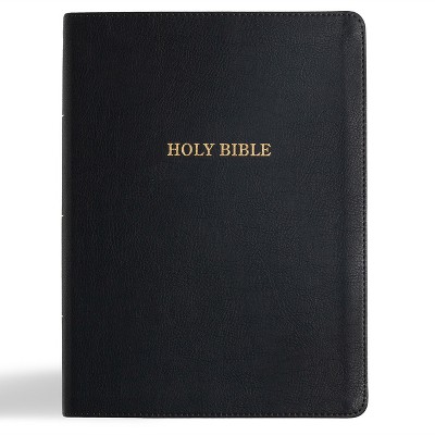 KJV Study Bible, Large Print Edition, Black Leathertouch - by  Holman Bible Publishers (Leather Bound)