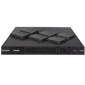 Monoprice Blackbird 4K HDMI Matrix, 8x8, HDBaseT, HDR, 18G, 4K@60Hz, YCbCr 4:4:4, HDCP 2.2, EDID, IR,  SPDIF, RCA, TCP/IP, RS-232, W/ 7 Receivers 70m - 1 of 4