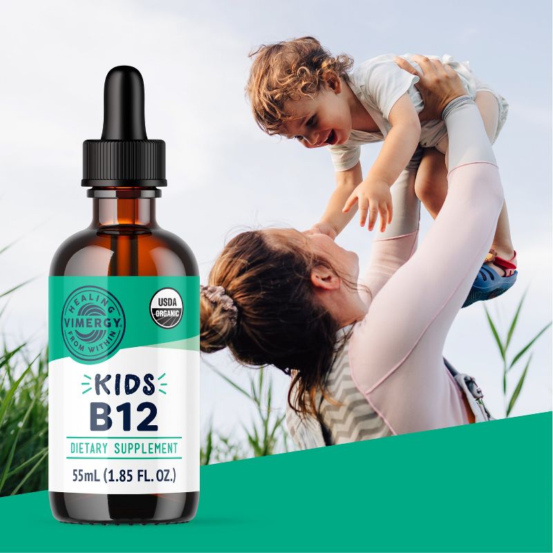 Vimergy Kids USDA Organic Liquid B12– 55 ml | Ages 1-18 |, 2 of 11