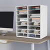 YIYIBYUS 16-slot File Organizer File Storage Holder, Black/White - 2 of 4