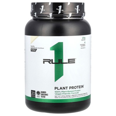 Rule One Proteins Plant Protein Powder Drink Mix, Vanilla, 1.37 lb (620 g)