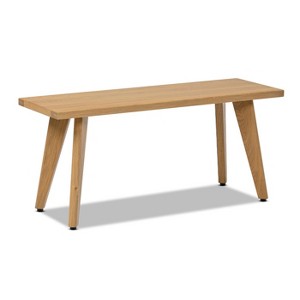 Jennifer Taylor Home Capri 41.5" Solid Red Oak Wood Bench - 1 of 4