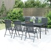 vidaXL Garden Dining Set Anthracite Steel Medium Foldable - 78.8" Table Length 6 Items - 2 of 4