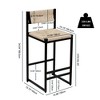 PDTEND Set of 2 Hand-Woven Paper Rope Counter Stools with Footrest for Kitchen Island/Dining Room - 4 of 4