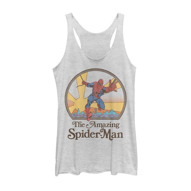 Women's Marvel Vintage Spider-Man Sun Racerback Tank Top, 1 of 4