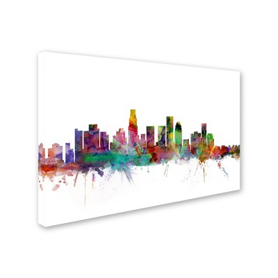 Trademark Fine Art -Michael Tompsett 'Los Angeles California Skyline' Canvas Art
