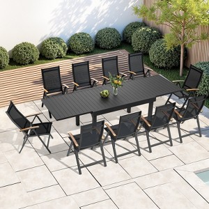 Crestlive Products Modern Aluminum Outdoor Dining sets Expandable Patio Dining Table with Floding chairs for 4-10 People Outside - 1 of 4