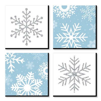 Big Dot of Happiness Winter Wonderland - Kids Room, Nursery Decor and Home Decor - 11 x 11 inches Nursery Wall Art - Set of 4 Prints for Baby's Room