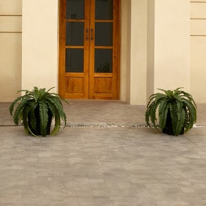 DR.Planzen Artificial Fern Plant in 15.7"/16'' Plastic Planter (3 Colors) - Faux Indoor/Outdoor Floor Plants Tall House Plant (Set of 2) - 1 of 4