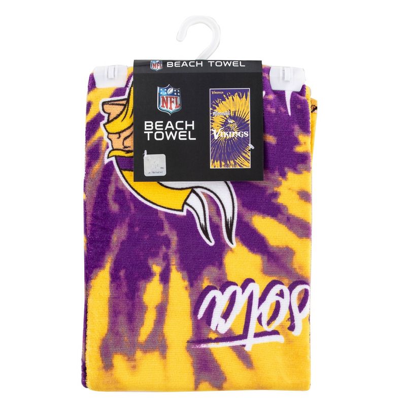 NFL Minnesota Vikings Pyschedelic Beach Towel, 4 of 7