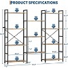 Industrial Triple-Column Bookcase – 11 Adjustable Shelves, 100LB/Shelf Capacity, Steel Frame & Particle Board (Black/Brown) - 2 of 4