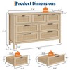Fluted Drawer Dresser for Bedroom, Mid Century Modern Chest of Drawers, Wooden Fluted Dresser Chest with Clothes Storage Cabinet, Oak & White - 2 of 4
