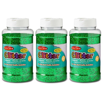 Charles Leonard Creative Arts™ Glitter, 1 lb. Bottle, Green, Pack of 3