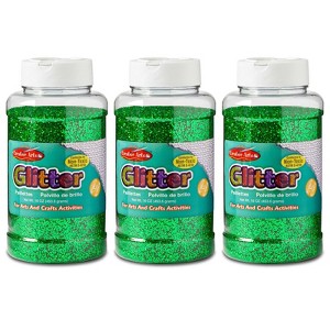 Charles Leonard Creative Arts™ Glitter, 1 lb. Bottle, Green, Pack of 3 - 1 of 2