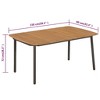 vidaXL Patio Table 59 inches x35.4 inches x28.3 inches  Solid Acacia Wood and Steel - 4 of 4