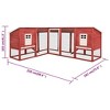 vidaXL Rabbit Hutch 2-Tier Bunny Cage with Pull Out Tray House Solid Fir Wood - Red and White - 4 of 4