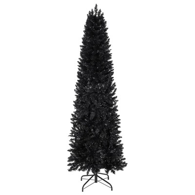 6FT Pencil Artificial Christmas Tree with 571 Realistic Tips and 20 Dimming Modes, Modern Slim Holiday Decor with Metal Stand