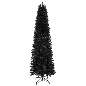 6FT Pencil Artificial Christmas Tree with 571 Realistic Tips and 20 Dimming Modes, Modern Slim Holiday Decor with Metal Stand - 1 of 4