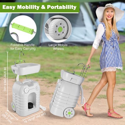 45L White Portable Hand Wash Station with Foot Pump