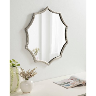 Lalina 24" Silver Scalloped Round Accent Mirror
