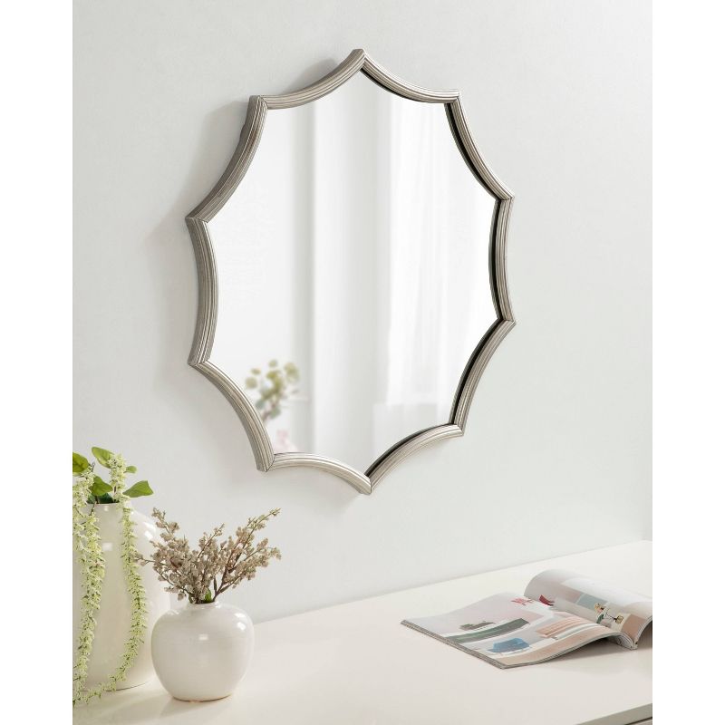 24&#34; x 23&#34; Lalina Scalloped Round Framed Accent Mirror Silver - Kate &#38; Laurel All Things Decor, 6 of 10