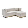 CAVINAS Vertical Channel Tufted Ottoman Bench, Big Size Velvet Ottoman, Modern Upholstered Foot Rest with Gold Stainless Steel Base - 3 of 4