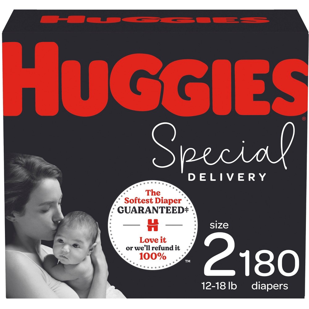 Huggies Special Delivery Hypoallergenic Baby Diapers, Size 2, 180 Ct