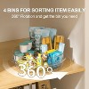 LunaLulinlk Lazy Susan Organizer Turntable for Cabinet with 4 Removable Dividers Bins, Rotating Organizer for Kitchen, 10.6 inch, Clear - 4 of 4
