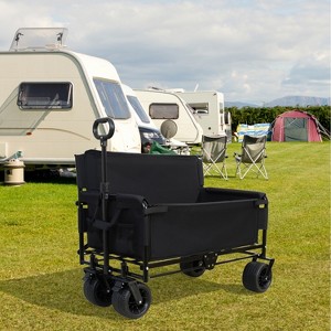 GDFStudio Axson Collapsible Folding Steel Wagon with All-Terrain Wheels and Adjustable Handle - 1 of 4