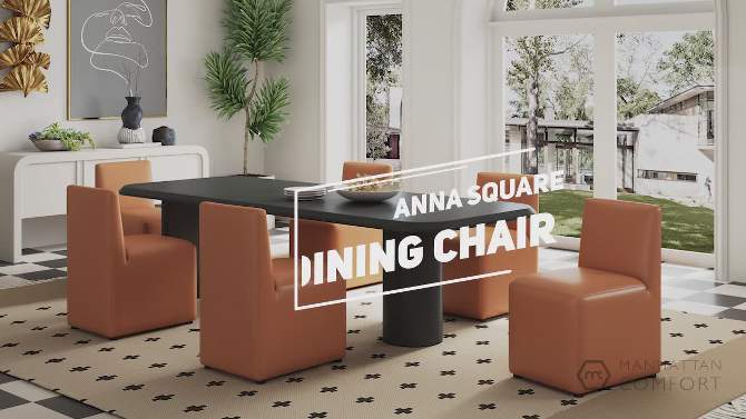 Anna Modern Square Faux Leather Dining Chair - Manhattan Comfort, 2 of 11, play video
