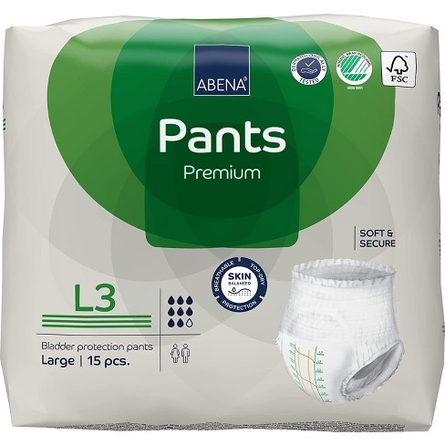 Abena Pants, Premium Protective Underwear, Level 3 Maximum Absorbency,  Large, 15 Count : Target