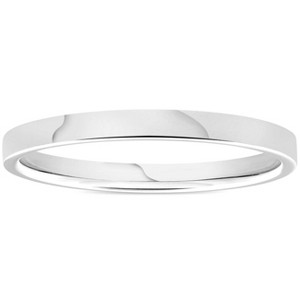 Pompeii3 950 Platinum 2mm Flat Comfort Fit Wedding Band Ring - 1 of 4