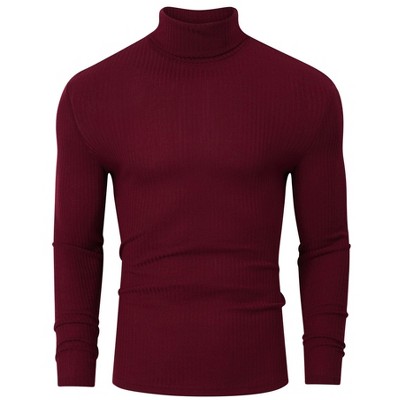 Coolmee Men's Slim Fit Basic Turtleneck Long Sleeve Lightweight Pullover Sweaters Casual Knitted Tops