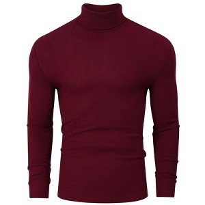 Coolmee Men's Slim Fit Basic Turtleneck Long Sleeve Lightweight Pullover Sweaters Casual Knitted Tops - 1 of 4
