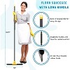 Squeegee Broom for Floor, 18'' Heavy Duty Rubber Wiper with 60'' Long Handle for Bathroom Tile, Garage, and Deck - 2 of 4