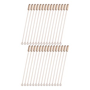 Unique Bargains DIY Clothing Accessories Suit Copper Long Needle Brooch Stick Pins Stopper Ends Flat Head - 1 of 4