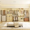 Besiost Wooden Walk-In Closet System Storage with Drawer and Hanging Rods - 3 of 4