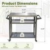 DOMETOUR 3-Shelf Outdoor Grill Cart with Wheels, Stainless Steel Tabletop, Grill Stand for Blackstone Griddle, Pizza Oven & Food Prep Table - 2 of 4