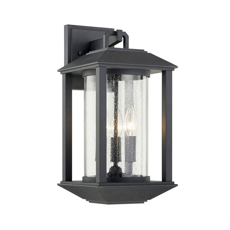 Troy Lighting Mccarthy 3 - Light Wall Light in  Weathered Graphite Clear Seeded Shade, 1 of 2