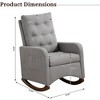 Rocking Chair Nursery in Fabric with High Backrest, Comfy Glider Rocking Chair Accent Chair, Side Pocket and Rubber Wood Legs - 2 of 4