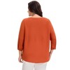 Women's Plus Size Tie Crew Neck 3/4 Ruffle Sleeves Work Office Chiffon Blouses - Agnes Orinda - 4 of 4