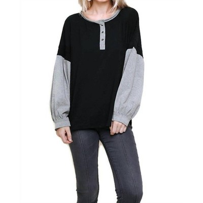 Women's Henley Color Block Top - umgee