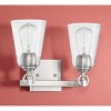 Sunset Lighting Arden 2-Light Vanity, Clear Seedy Steel Round Glass Bright Satin Nickel Finish - 4 of 4