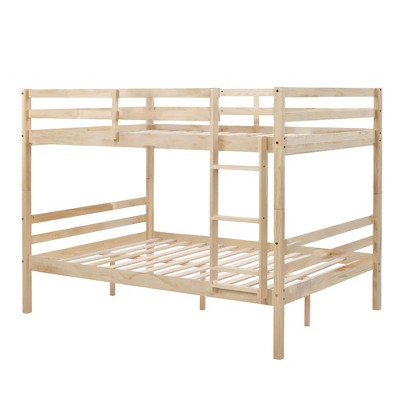Dsvimoy Bed Solid Wood Bunk Bed with Safety Guardrails Strong Support Easy Assembly for Kids Room, Off-White, 78.35"*59.06"*61.81"