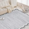 Scalloped Washable Area Rugs for Living Room,Modern Stain Resistant Solid Rug for Bedroom - 3 of 4